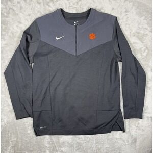 Nike Dry‎ Clemson Tigers Sideline Gear Half Zip UV Top Men's Large Gray CW3509